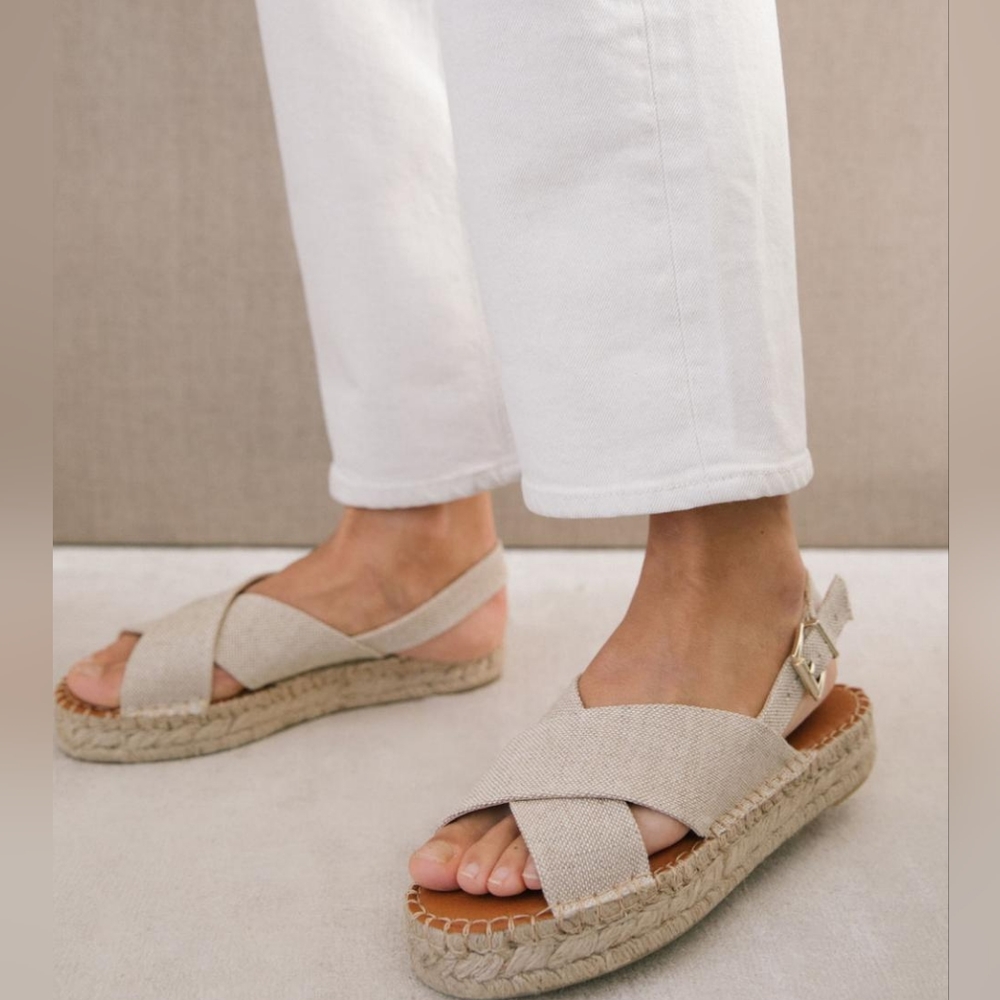 ALOHAS Beige Espadrille Flats